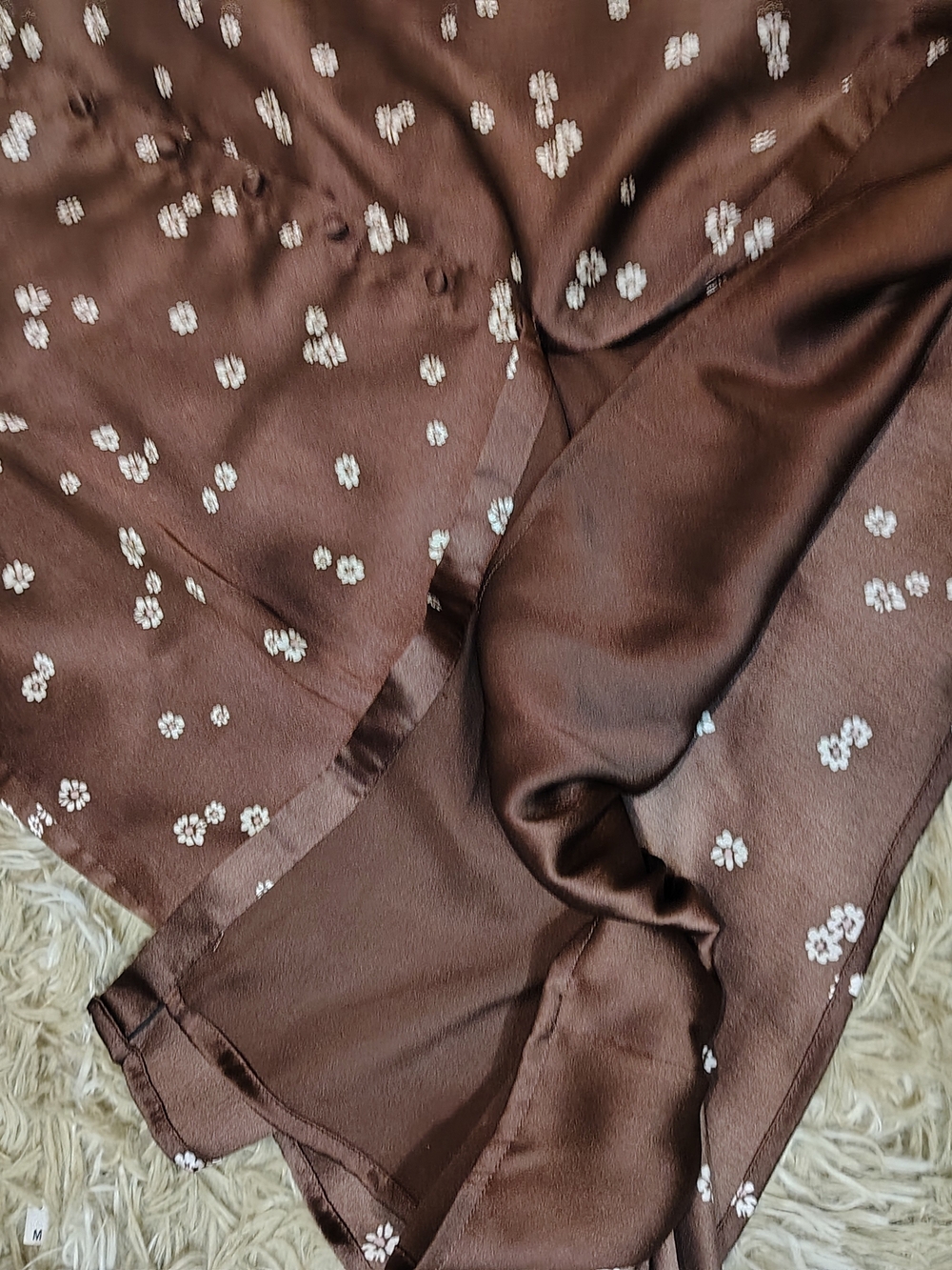 Abercrombie & Fitch Brown Floral Silky Lined Midi Slip Dress - Picture 13 of 14